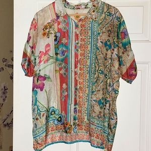 JOHNNY WAS- silk tunic top
